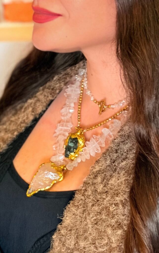 Inkandelas necklaces being worn